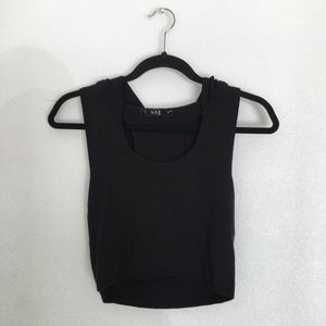 Rehab Black Crop Top Sports Hoodie Tank